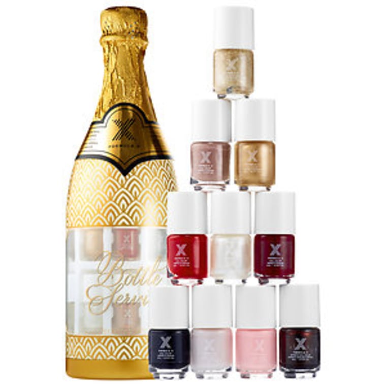 Nail polish in a champagne bottle