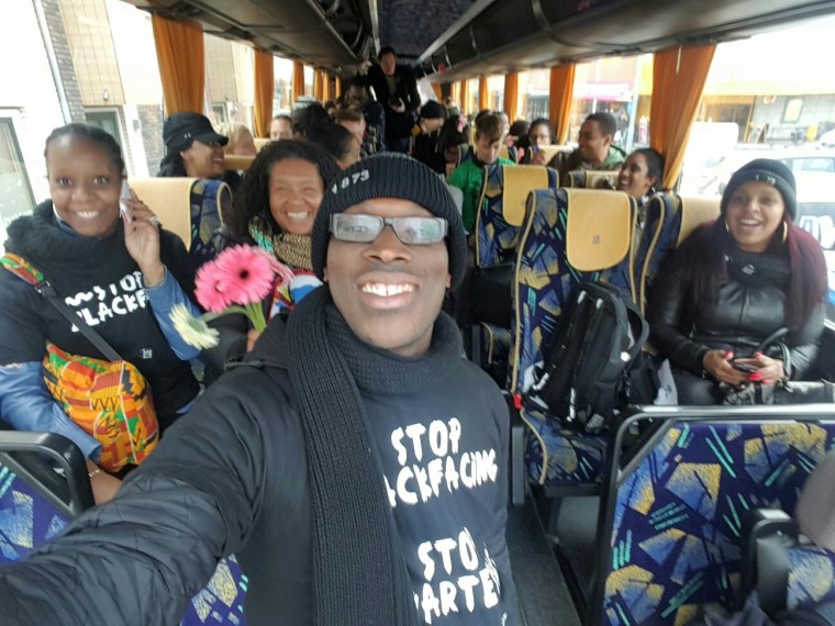 Moments after snapping this selfie following a peaceful protest at this year’s national Sinterklaas arrival parade, Stop Blackface co-founder Mitchell Esajas says the Kick Out Zwarte Piet coalition was flooded with 10,000 messages of hate. 
Now, members plan to file lawsuits against some of those who made racist and violent comments on the grounds of inciting violence on the basis of race and instigating violence on the basis of race.