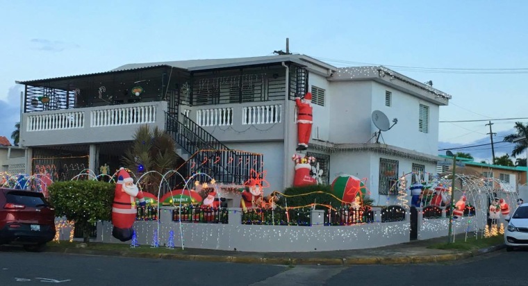 A house decorated for Christmas in San Juan, P.R.