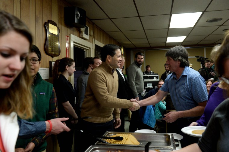 Marco Rubio Attends Pancake Breakfast Campaign Event In NH