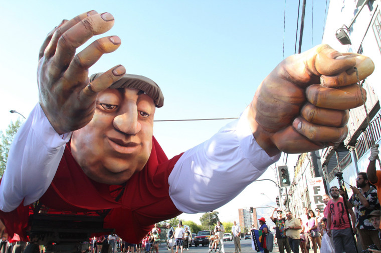 Image: Street carnival 'Neruda coming flying'