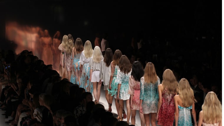 Models walk the runway during Milan Fashion Week on September 19, 2014 in Milan, Italy.