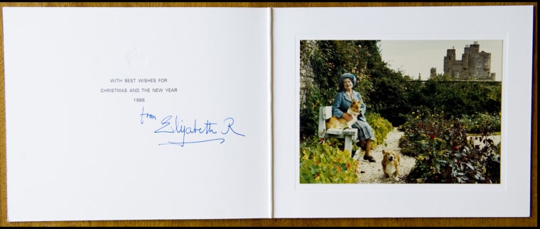 BNPS.co.uk (01202 558833)
Pic: Phil Yeomans/BNPS
The Queen Mother at Castle of Mey in Xmas 1986.
A Royal Xmas cards sent to a member of staff and hand signed by the Queen Mother is being auctioned by Dukes of Dorchester.
