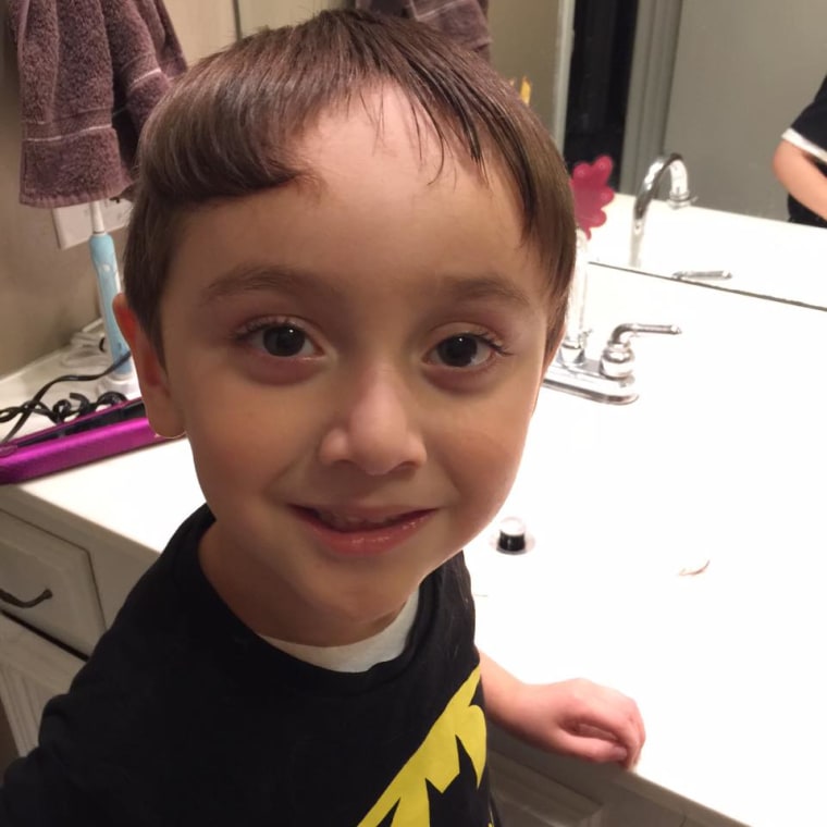 Child with self-inflicted haircut