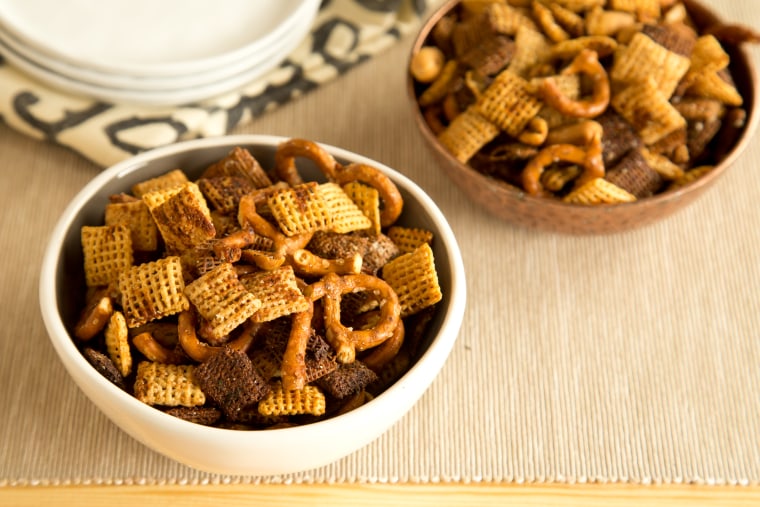 Herbed Chex mix for a cocktail party snack