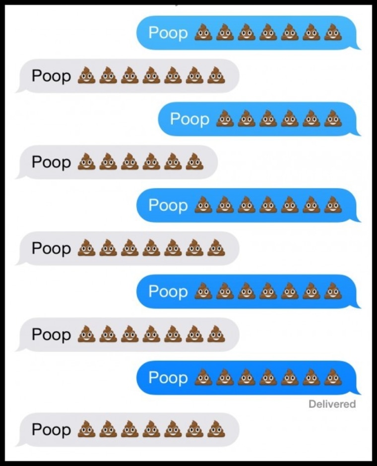 Potty humor emojis on Jennifer Gregory's phone