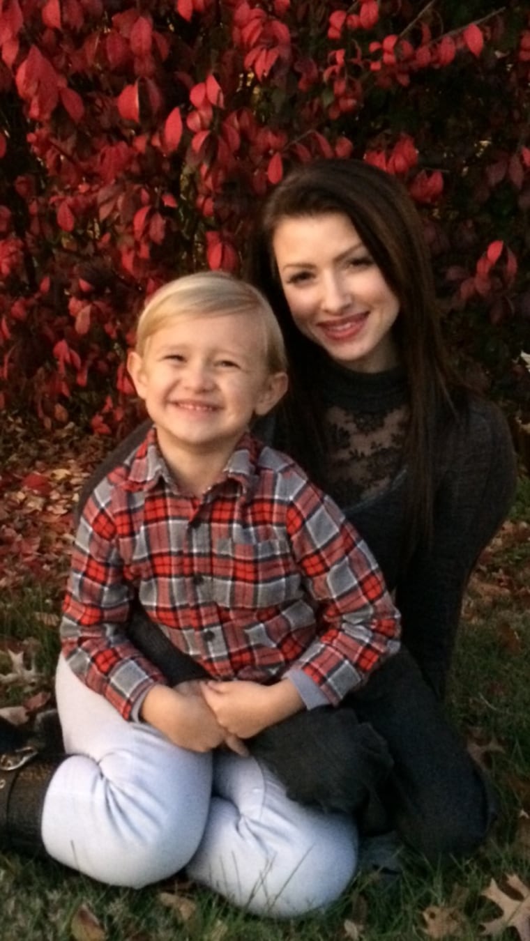 Cassandra Keck with Justin, her and Michael's son.