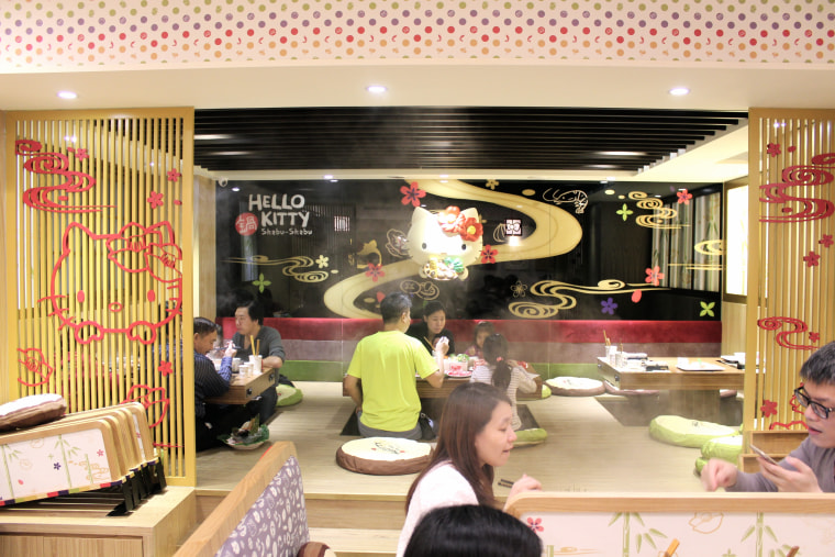 Hello Kitty Shabu-Shabu combines table and floor seating to accommodate a maximum of 50 diners inside its restaurant.