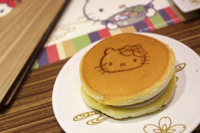 The food at Hello Kitty Shabu-Shabu is stamped with Hello Kitty's face.