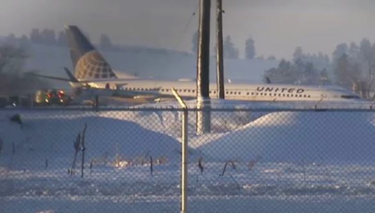 Image: United Flight 812 slid off the runway at the Spokane International Airport