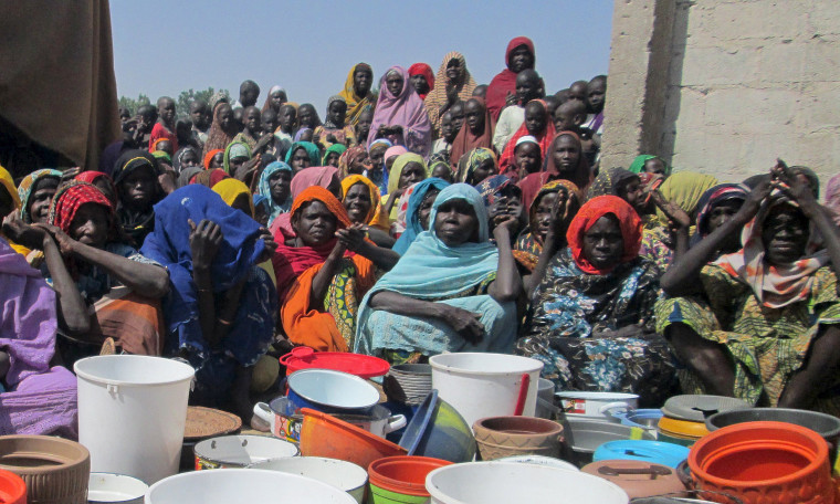 Image: WWomen at camp for internally displaced people in Borno, Nigeria, on December 27