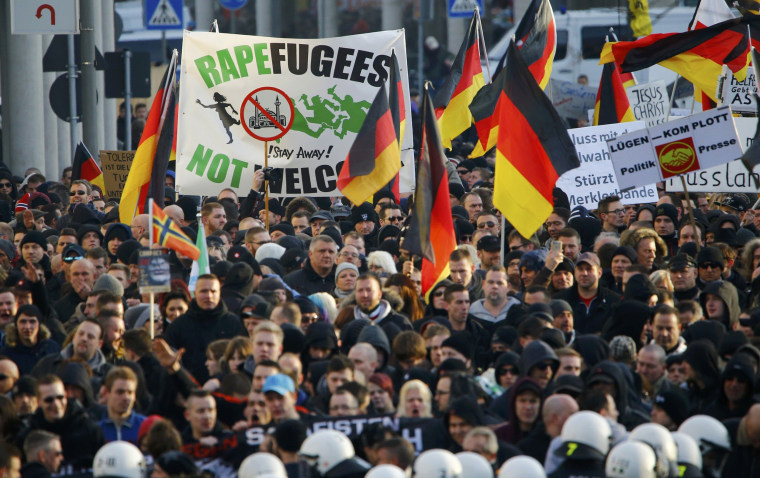 Image: Supporters of anti-immigration right-wing movement PEGIDA protest in Cologne