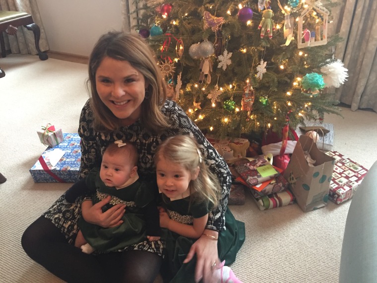 Jenna Bush Hager with daughters Mila and Poppy celebrating Christmas.