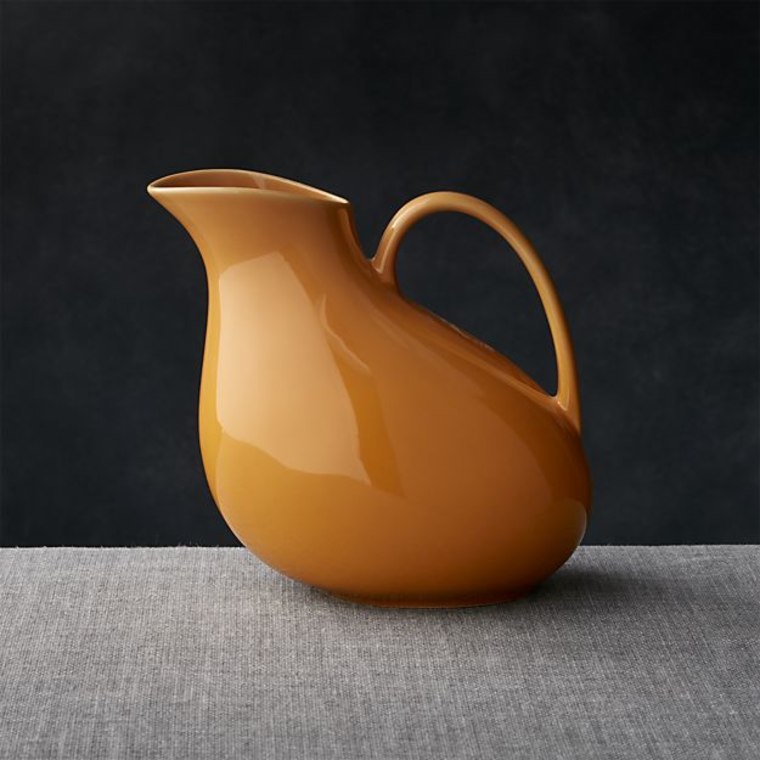 The gorgeous Soma Filtered Water Pitcher w/ white oak handle is