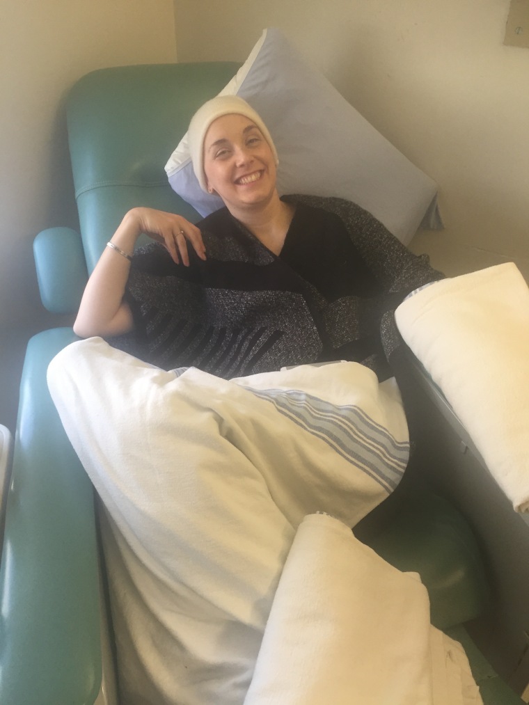 Erin Barrett during treatment for ovarian cancer