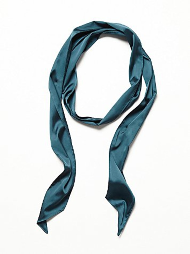 teal skinny scarf