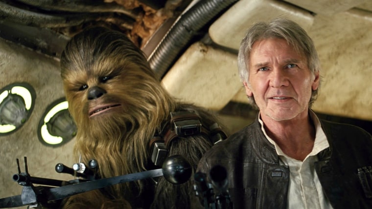Chewbacca and Han Solo in Star Wars: The Force Awakens