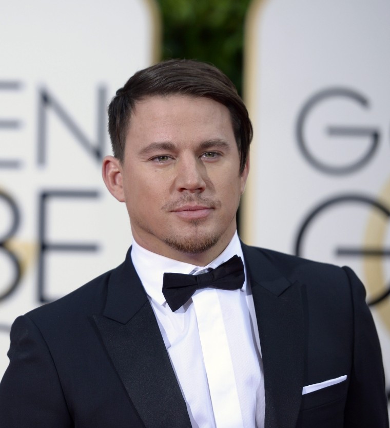 Channing Tatum arrives for the 73rd Annual Golden Globe Awards