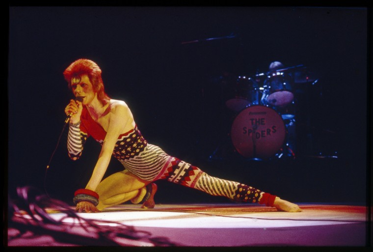 David Bowie performs at a concert