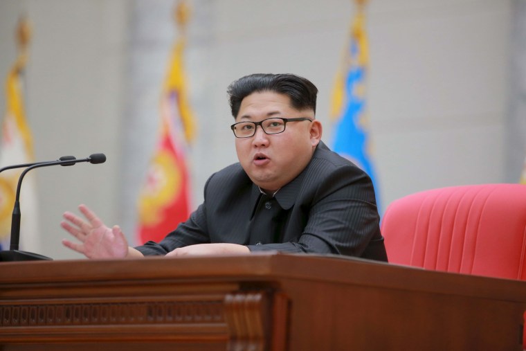 Image: KCNA picture shows North Korean leader Kim Jong Un speaking during a visit to the Ministry of the People's Armed Forces on the occasion of the new year