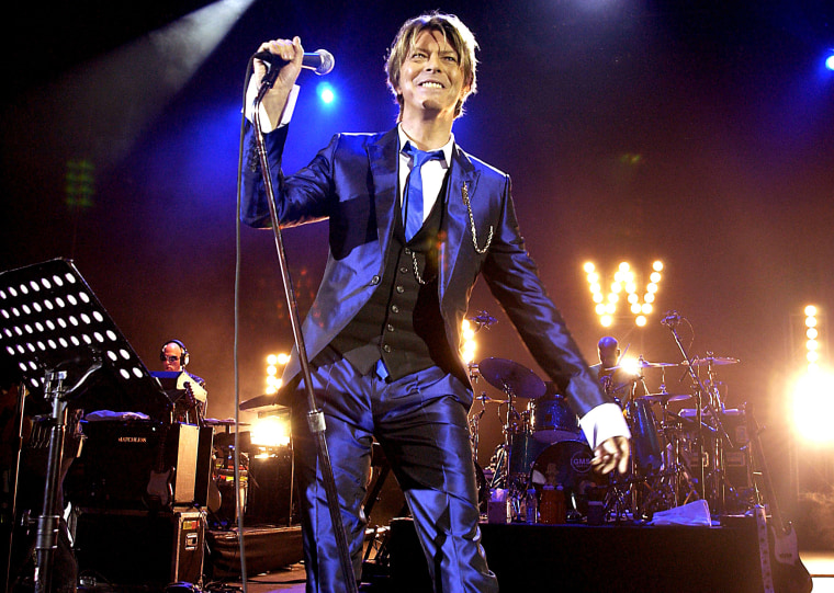 Image: Bowie performs at the Hammersmith Appollo in London on Oct. 3, 2002.