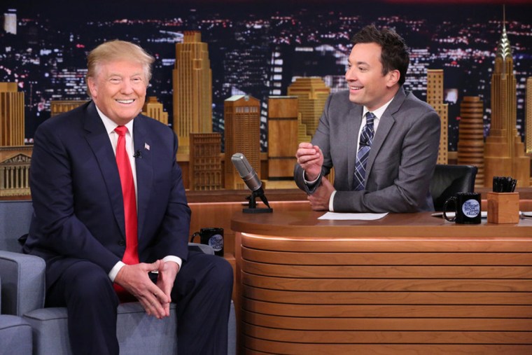 Image: Presidential candidate Donald Trump during an interview with host Jimmy Fallon