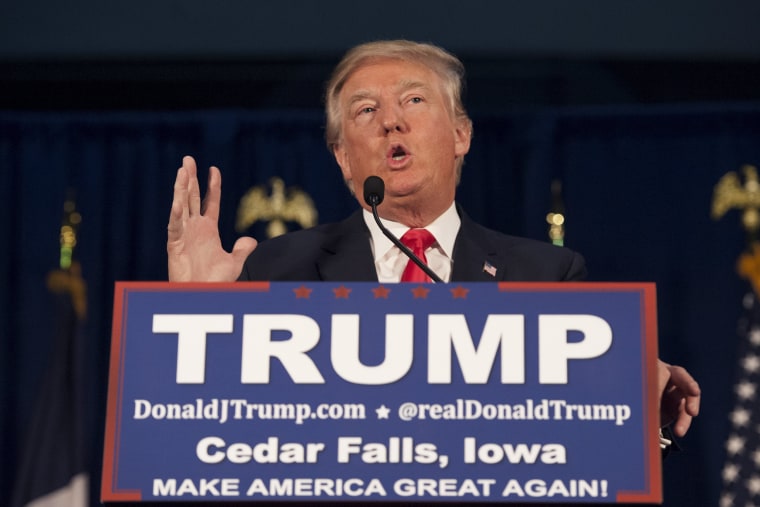 Image: U.S. Republican presidential candidate Trump speaks at a campaign event at University of Northern Iowa in Cedar Falls, Iowa