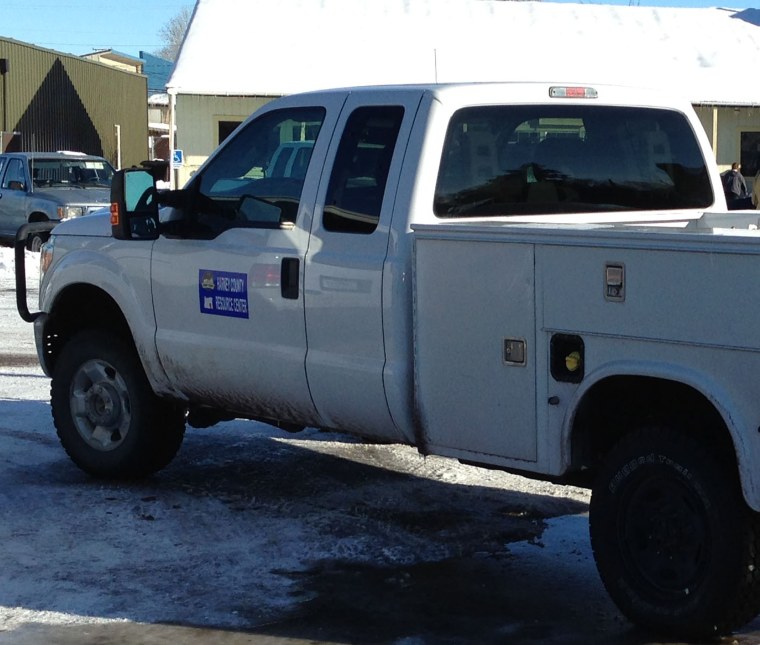A vehicle reported stolen from the Malheur National Wildlife Refuge is seen in this photo provided by police. The U.S. Fish and Wildlife Service (USFWS) had previously reported the vehicles stolen to the Harney County Sheriff's Office.