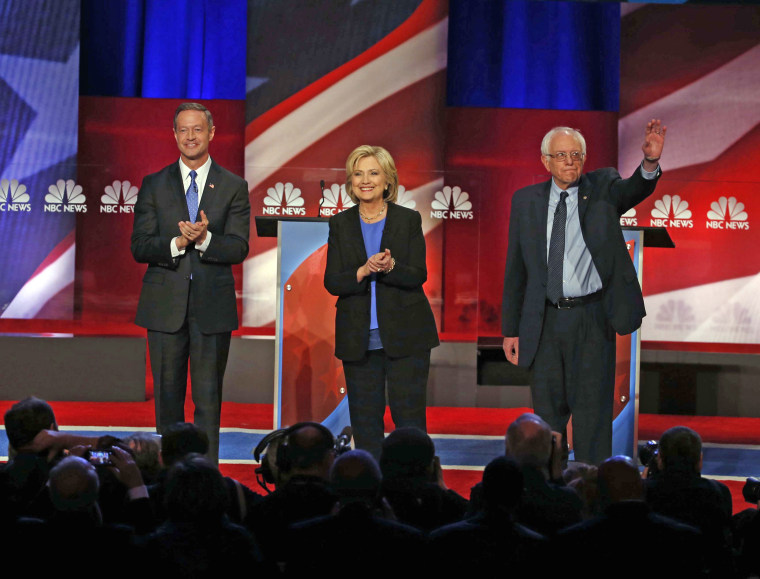 Image: Martin O'Malley, Hillary Clinton, Bernie Sanders