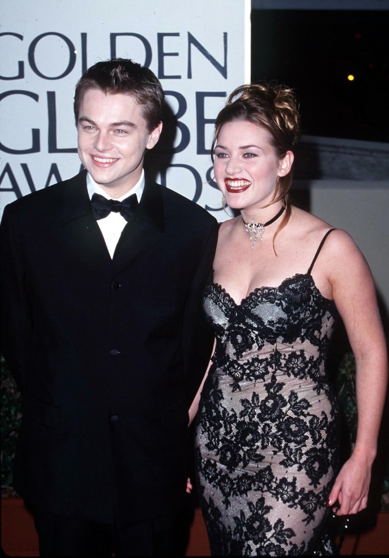 Leonardo DiCaprio and Kate Winslet at the Golden Globes in 1998