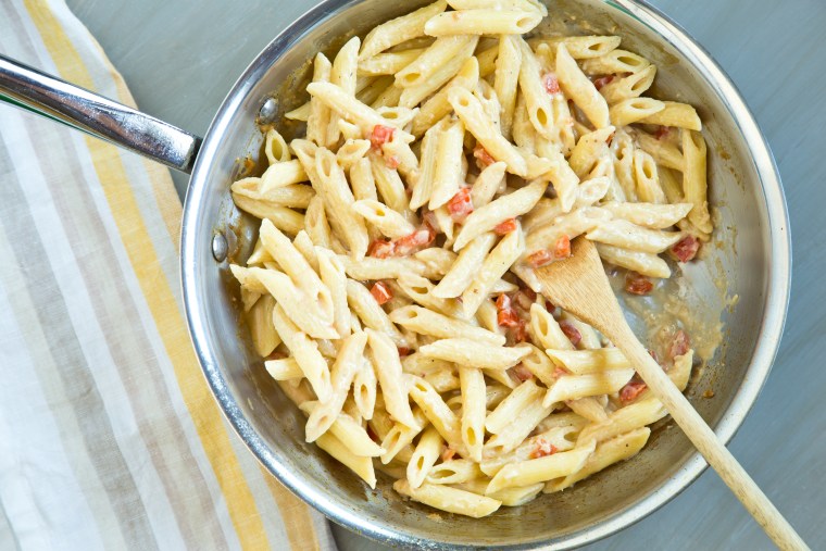 Making healthier Cajun chicken pasta