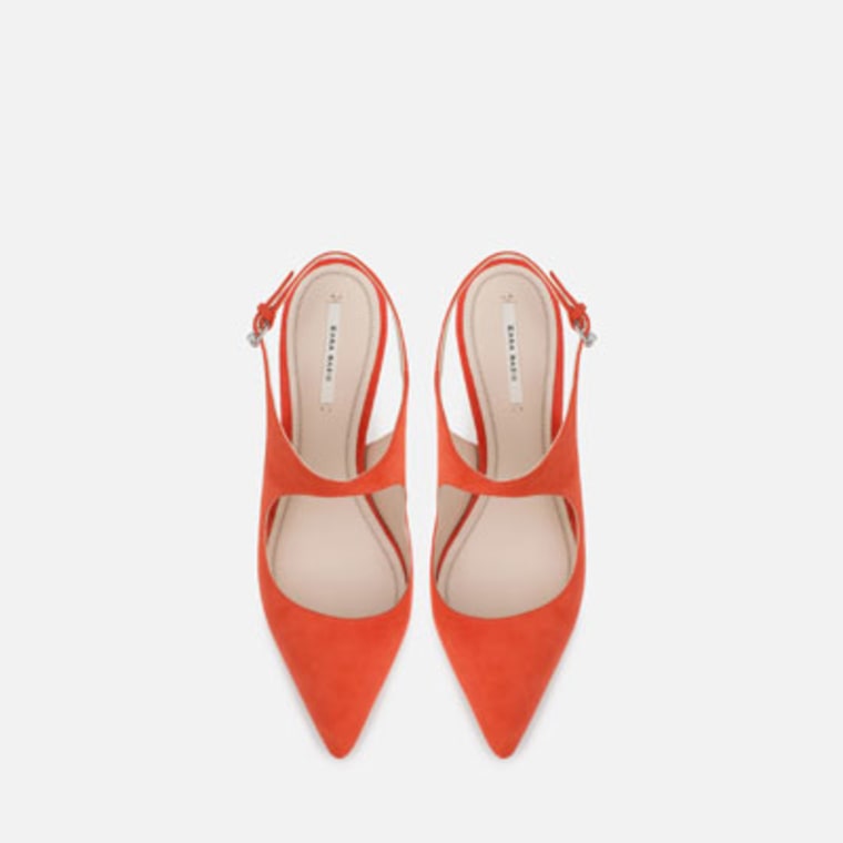 Zara red slingback shoe