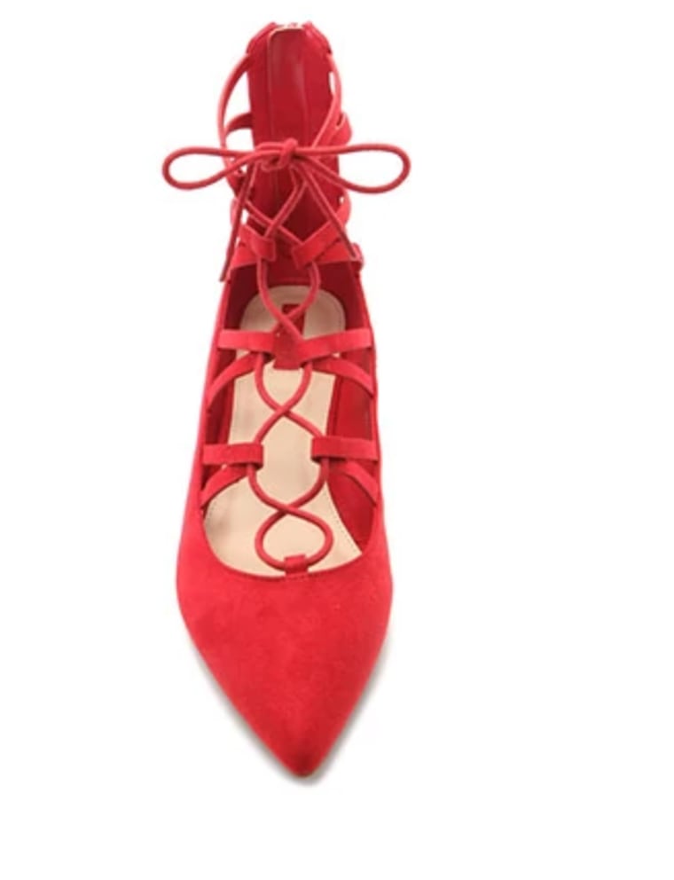 Forever 21 red lace-up flats