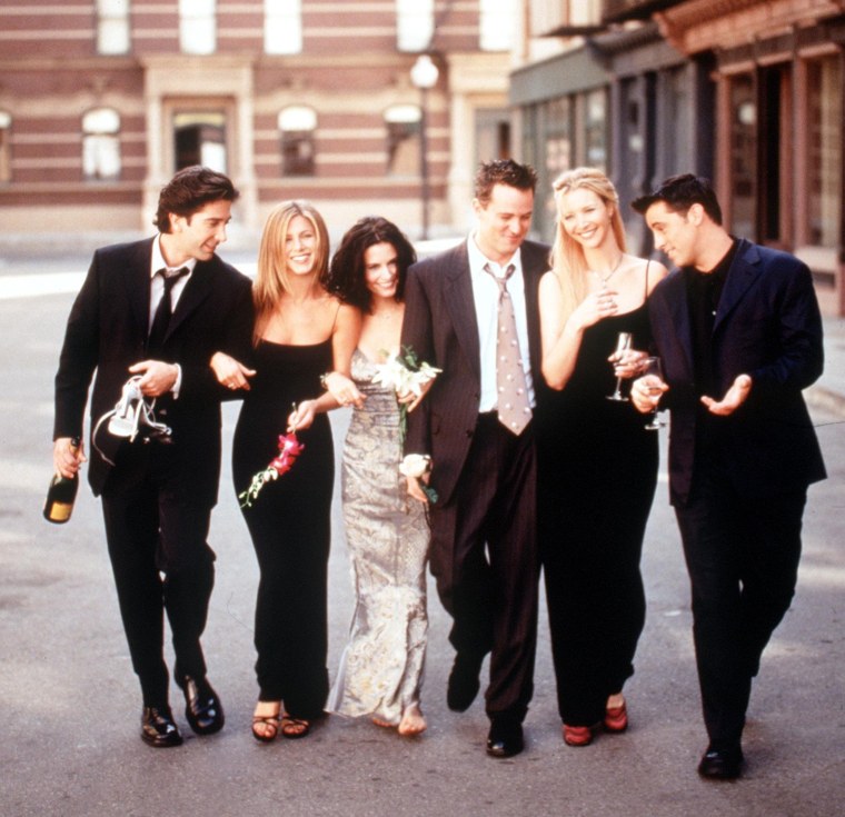 Cast Of "Friends" 1999 2000 Season From L R: David Schwimmer Jennifer Aniston Courteney Cox Ar