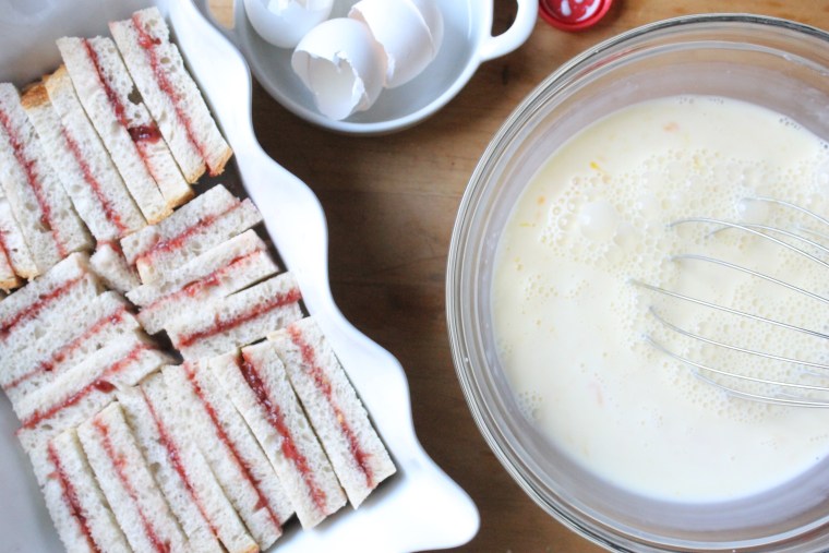 Stuffed French Toast Casserole: Make the custard