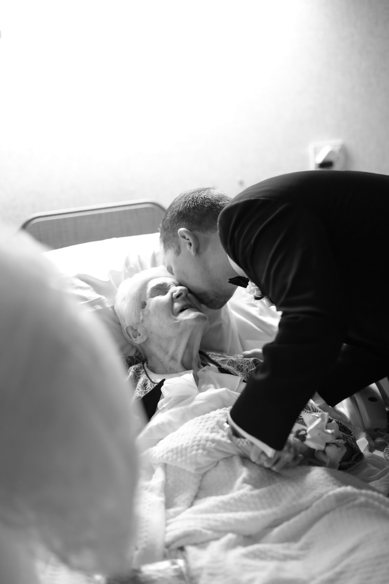 This grandma was in for a surprise when her grandson visited her in the hospital on his wedding day.