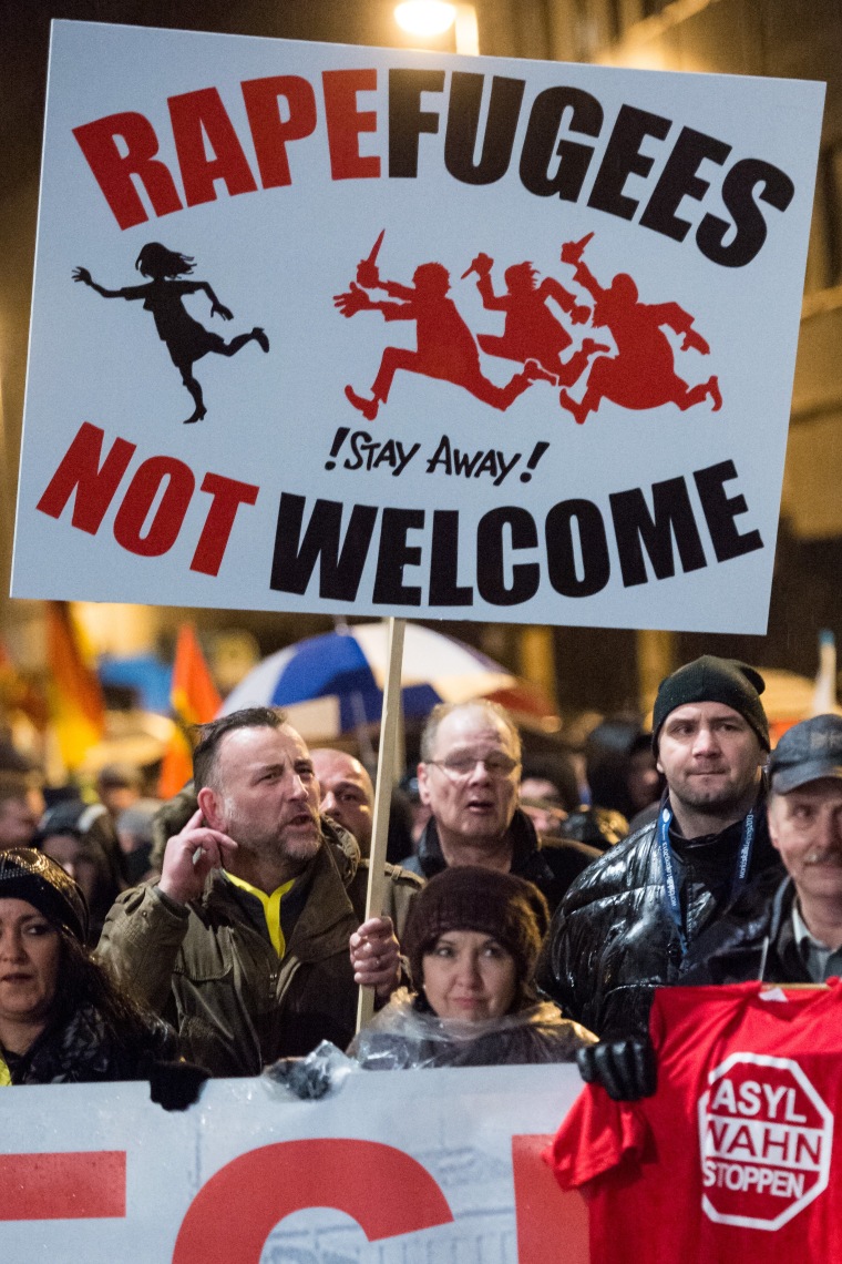 Image: Pegida march in Leipzig, Germany