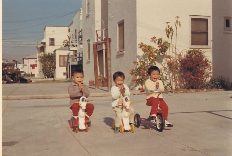 Frances Kai-Hwa Wang with childhood friends in California.