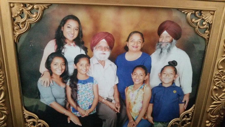 California Sikh-American bus driver Balwinder Jit Singh and his family.