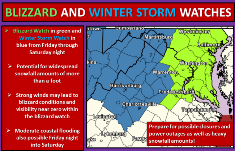 IMAGE: Washington-Baltimore snow forecast map