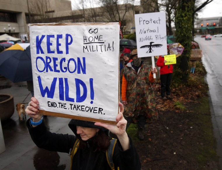 Image: Protest of the occupation of the Malheur National Wildlife Refuge