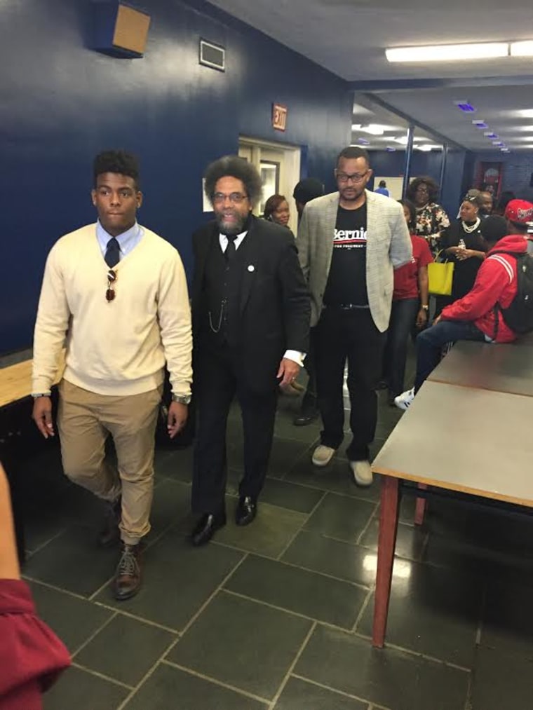 Dr. Cornel West and South Carolina State University students at Sen. Bernie Sanders' "Feel The Bern" HBCU Tour.