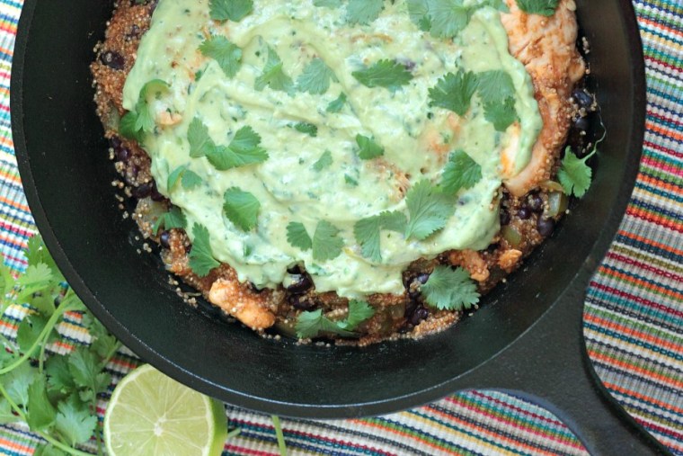 Quinoa and chicken enchilada skillet recipe by TODAY Food Club member Chrissa B.