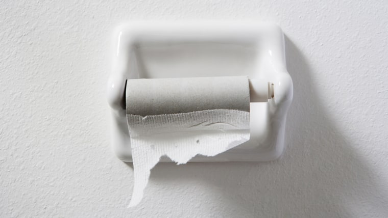 Empty toilet paper roll