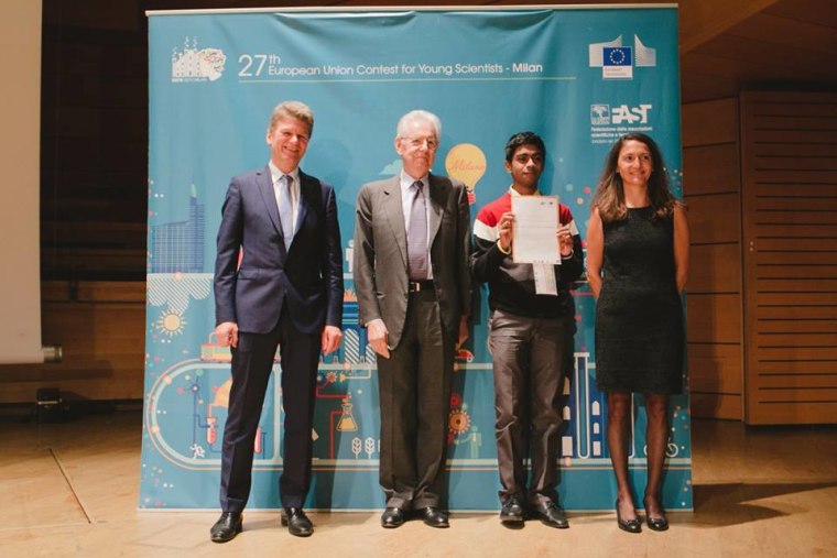 Sanath Devalapurkar, the youngest ever first-prize winner at the European Union Contest for Young Scientists, will compete at the Intel Science Talent Search in March.