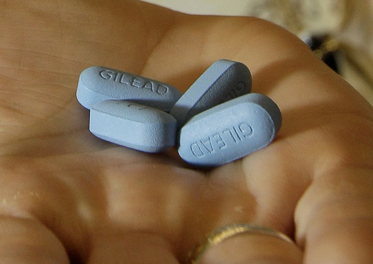 A doctor holds Truvada pills at her office in San Francisco in 2012.
