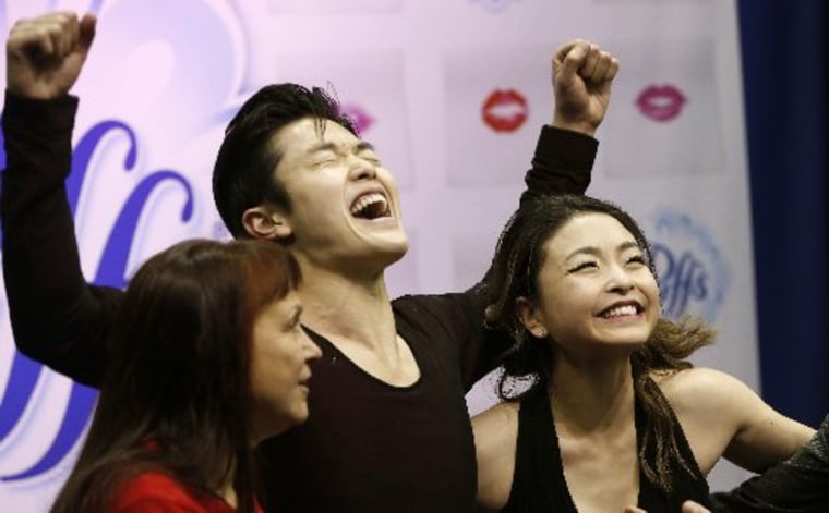 Maia and Alex Shibutani celebration