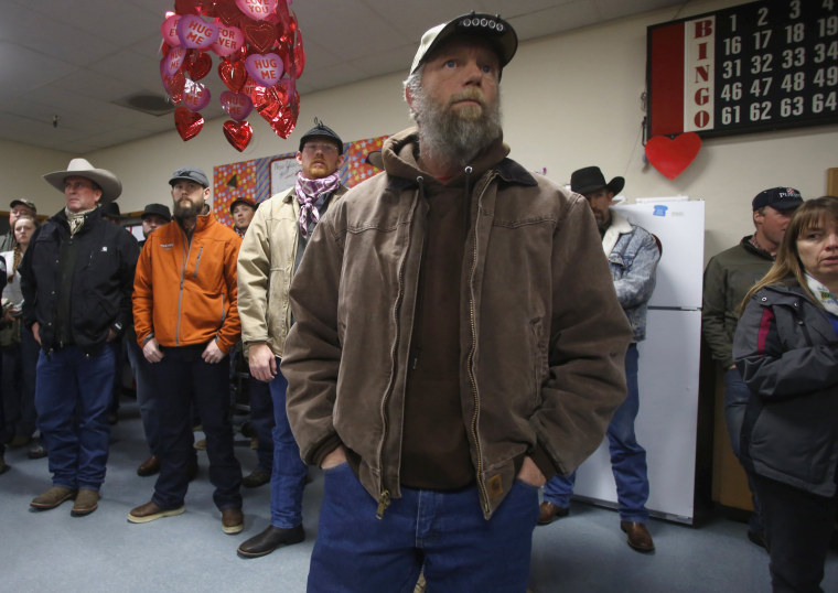 Image: Thomas attends a Harney County Committee of Safety town hall meeting