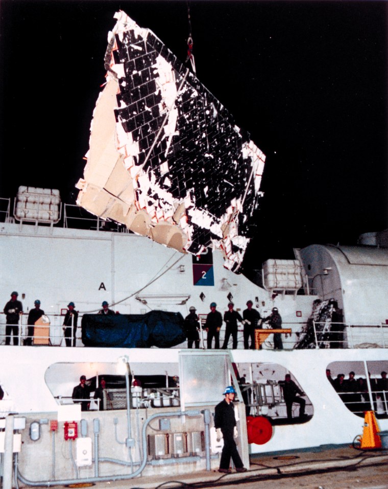 Image: Search and recovery teams retrieve Challenger debris from the Atlantic Ocean