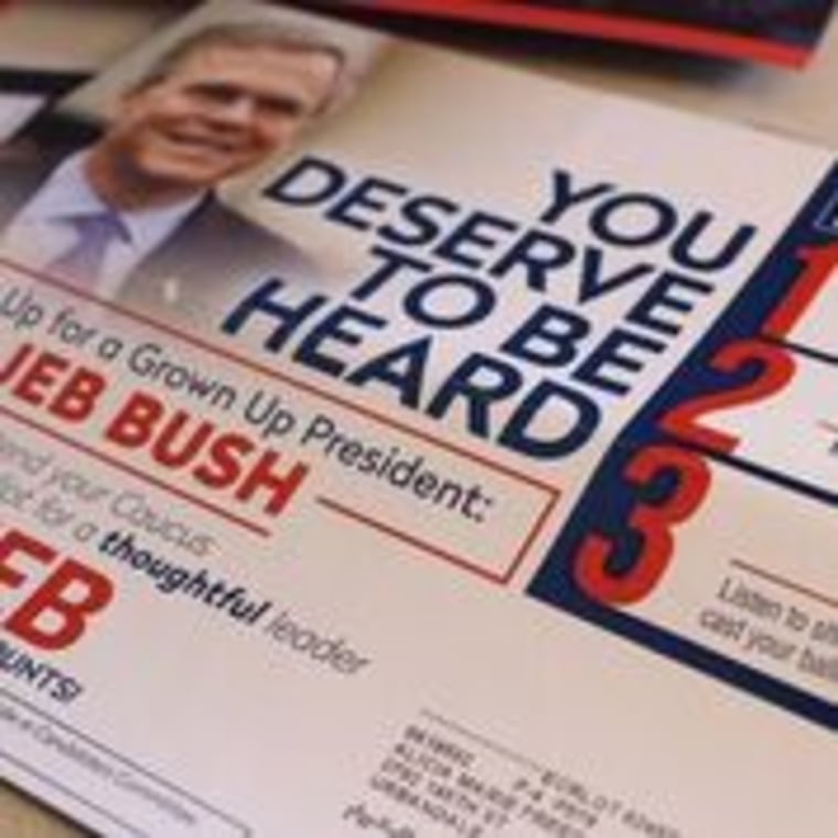 Jeb Bush campaign flyer, Des Moines, Iowa 2016